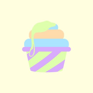 lezzetli kek, düz stil vektör çizim