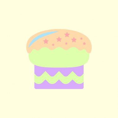 Vektör çizim düz stil lezzetli pasta