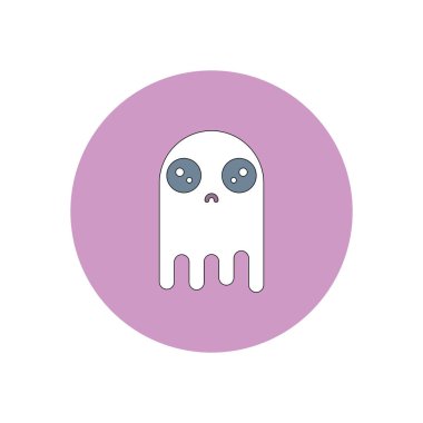 Düz tasarım Cadılar Bayramı simgesi hayalet resimde vektör