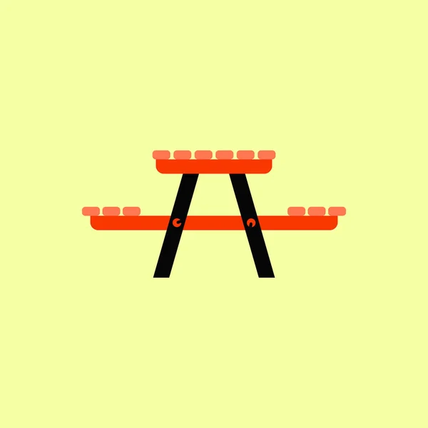 Camping tabulka dřevěná lavička — Stockový vektor
