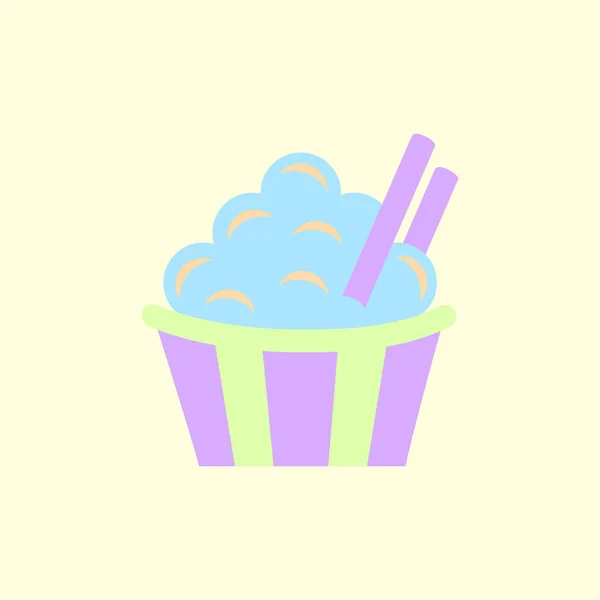 Delicioso Cupcake Ilustração Vetorial Estilo Plano — Vetor de Stock