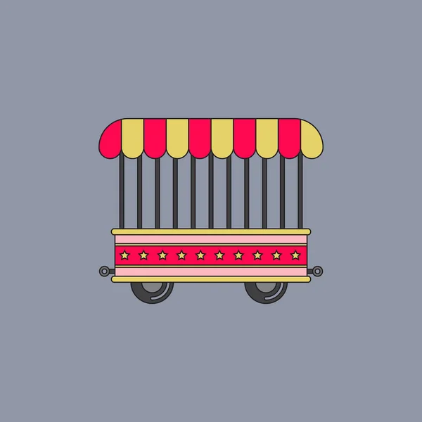 Икона Циркового Фургона Сером Фоне Цирковой Темы — стоковый вектор