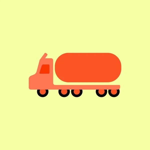 Big Car Vector Illustration Flat Style Tank Trailer — Stock Vector