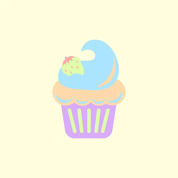 Truskawka Buttercream Lukier Cupcake — Wektor stockowy