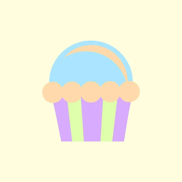 Délicieux Cupcake Illustration Vectorielle Dans Style Plat — Image vectorielle