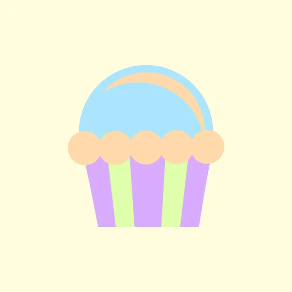 Delizioso Cupcake Illustrazione Vettoriale Stile Piatto — Vettoriale Stock