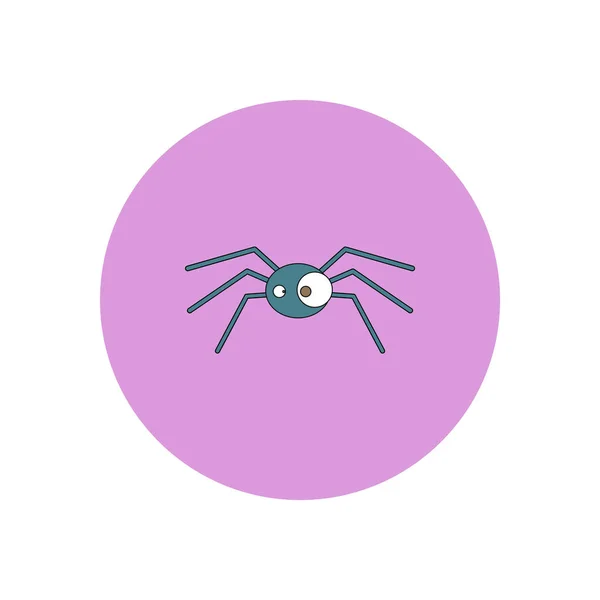 Vector Illustration Flat Design Halloween Icon Spooky Spider — Stock Vector