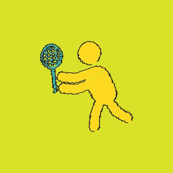 Joueur de badminton en action Logo Super foudre Smash in Hatch — Image vectorielle