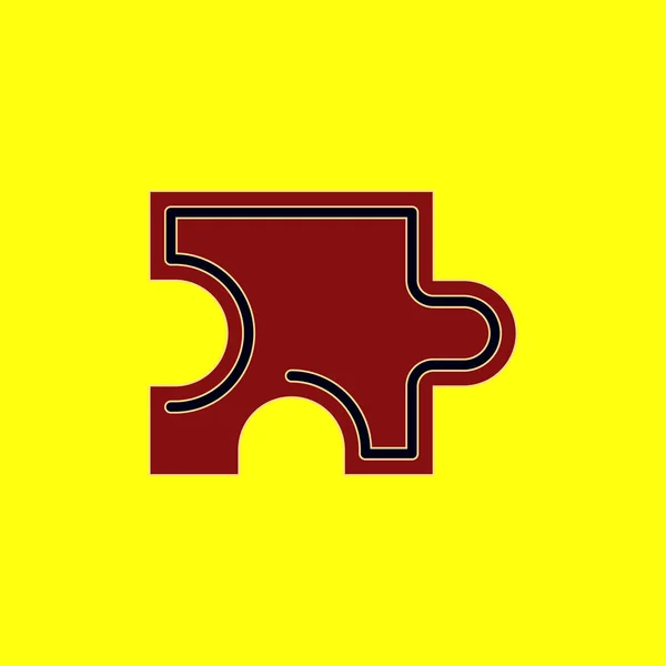 Puzzle pieza plana icono — Vector de stock