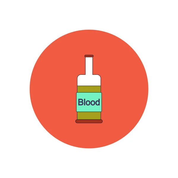 Vector Illustration Flat Design Halloween Icon Bottle Blood — Stock Vector