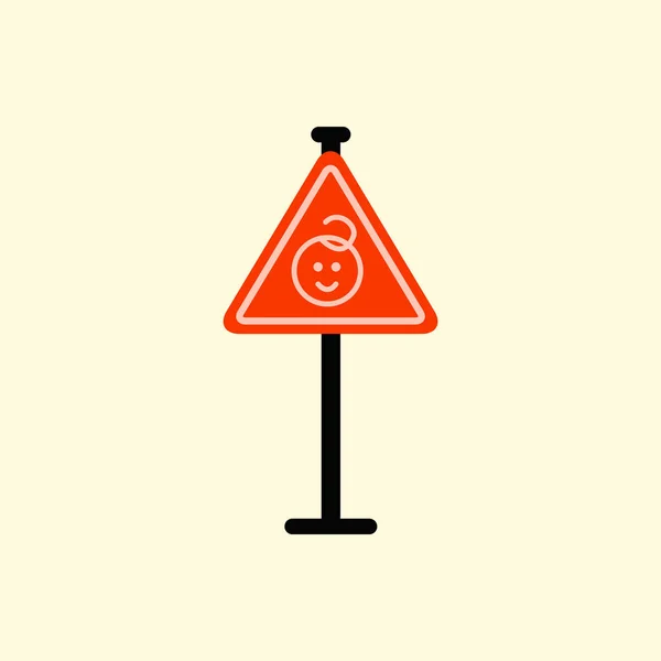 Enfants avertissement panneau de signalisation routière — Image vectorielle