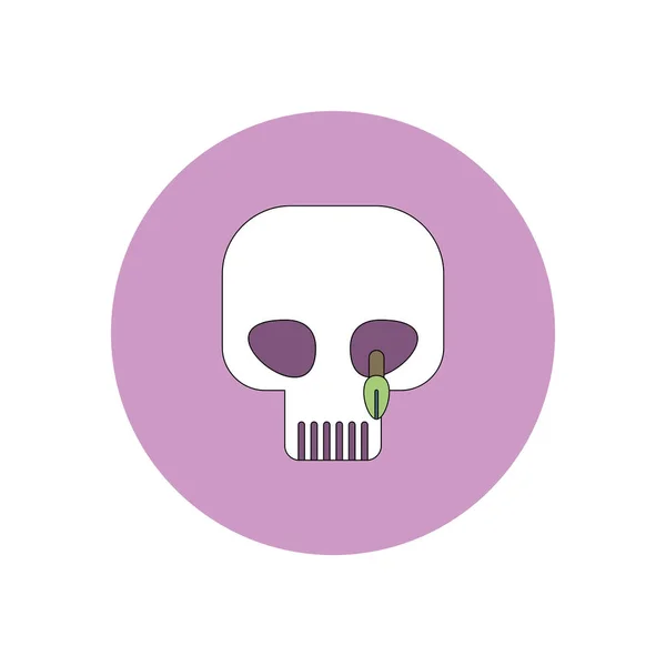 Ilustración Vectorial Diseño Plano Calavera Icono Halloween — Vector de stock