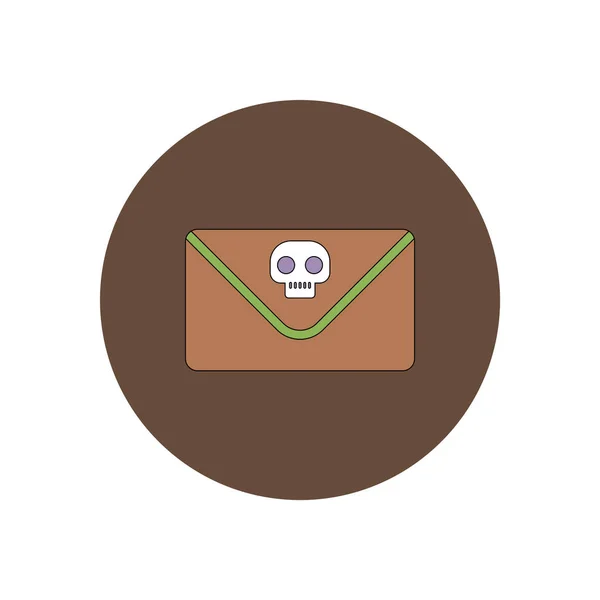 Ilustração Vetorial Design Plano Ícone Halloween Envelope Com Crânio —  Vetores de Stock