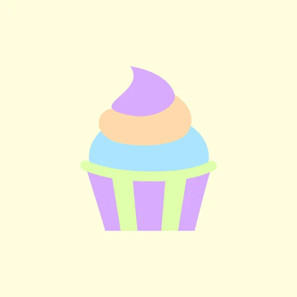 Läcker Cupcake Vektorillustration Platt Stil — Stock vektor