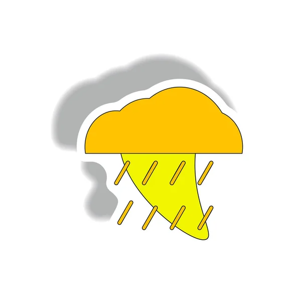 Rain cloud in paper sticker style