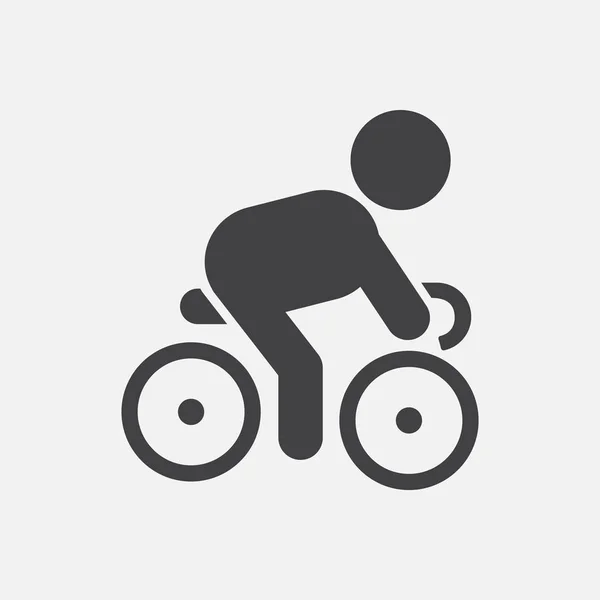 白い背景の上の自転車のシルエット上のサイクリスト — ストックベクタ