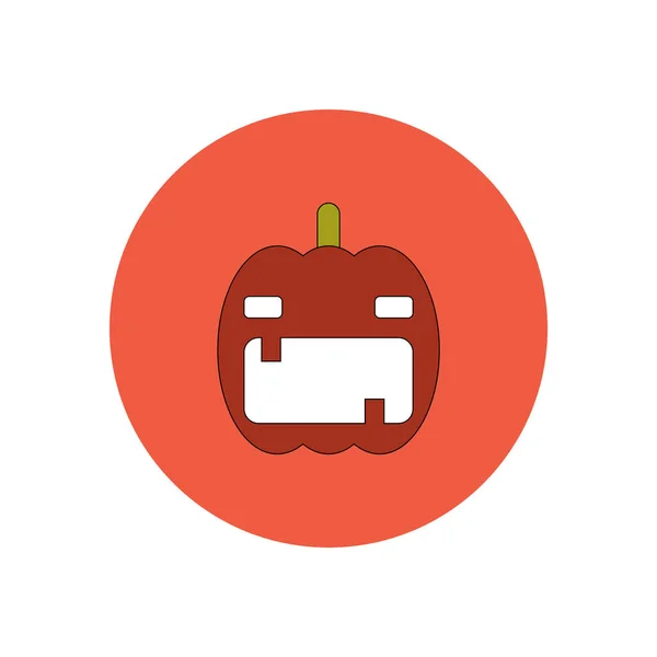 Vector Illustration Flat Design Halloween Icon Pumpkin — Stock Vector