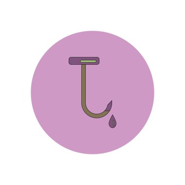 Düz tasarım Cadılar Bayramı simgesi kanlı kanca resimde vektör