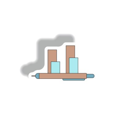 sütun grafiği ve beyaz zemin üzerine kalem