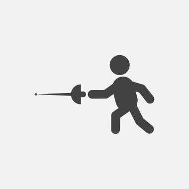 Kılıç ustası sporcular siluet beyaz arka plan üzerinde