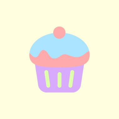 lezzetli kek, düz stil vektör çizim