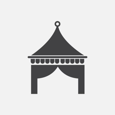 Sirk çadırı düz kutsal kişilerin resmi, vektör çizim