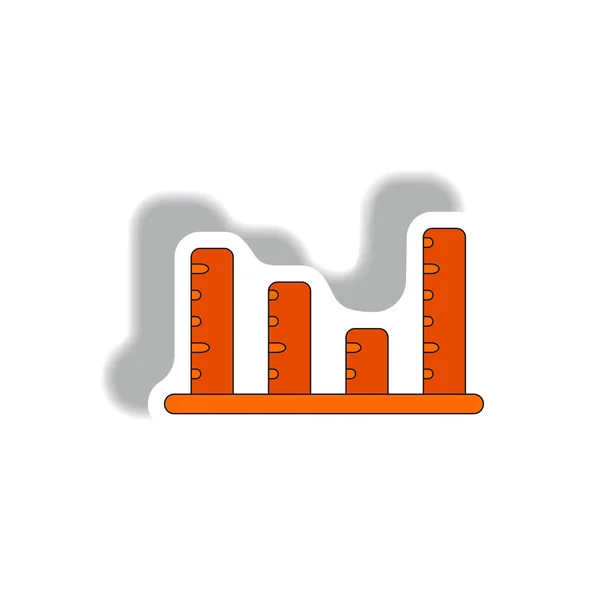 Grafico Colonne Stile Adesivo Sfondo Bianco — Vettoriale Stock