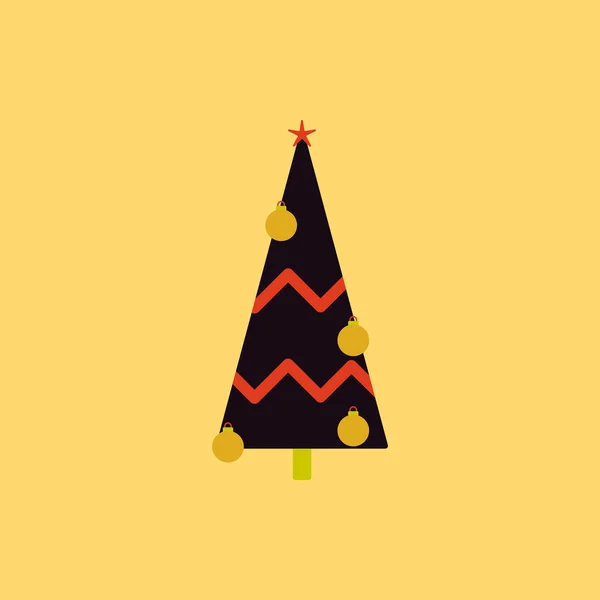 Kerstboom versierd met ballen — Stockvector