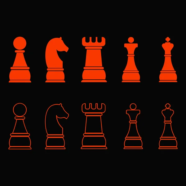 Chess Ikoner Disposition Schackpjäser — Stock vektor