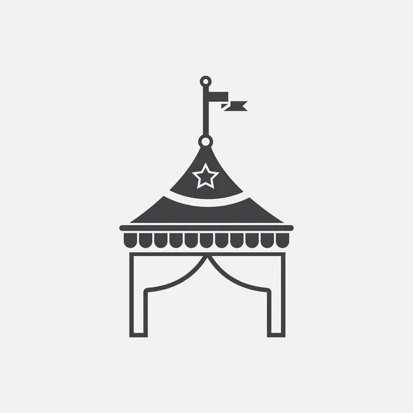 Circus Tent Flat Icon Vector Illustration — Stock Vector