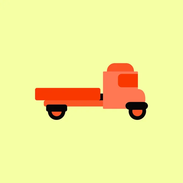 Coche Retro Estilo Plano Sobre Fondo Amarillo — Vector de stock