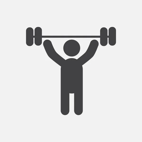 Vector Illustration Man Lifting Weight Silhouette — Stock Vector