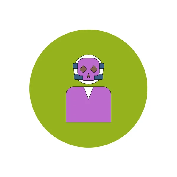 Illustration Vectorielle Dans Dessin Plat Icône Halloween Crâne Masque Facial — Image vectorielle