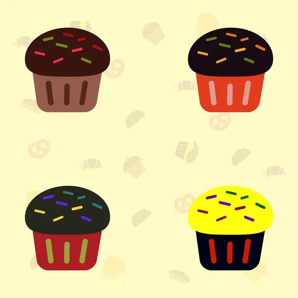 Νόστιμα cupcakes συλλογή — Διανυσματικό Αρχείο