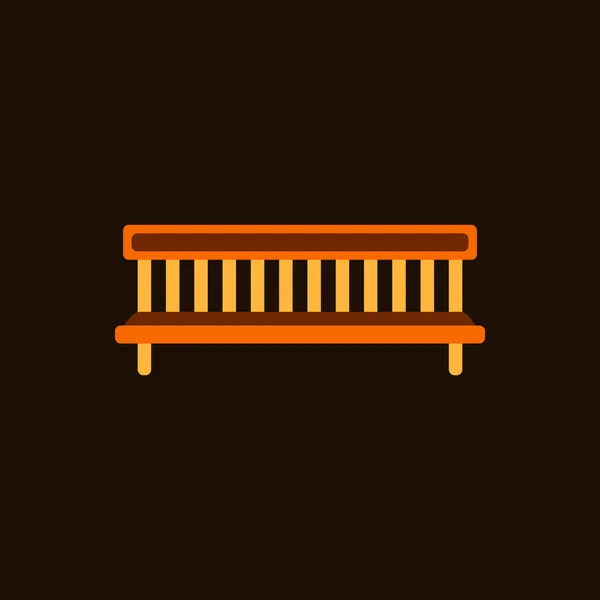 Dřevěná lavice v plochý — Stockový vektor