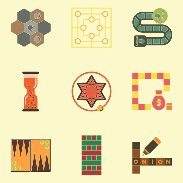 masa oyunları Icons set, Masa Oyunları Çocuklar koleksiyonu için