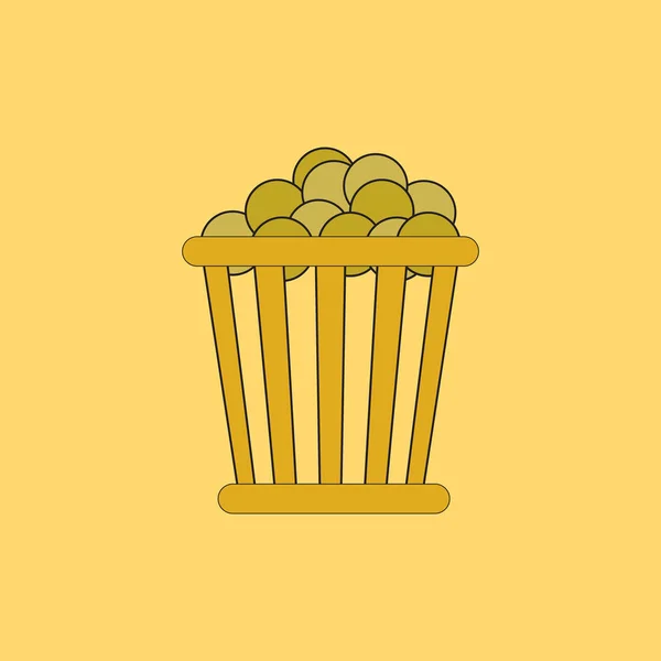 Film Svačina Vektorové Ilustrace Plochý Kině Popcorn — Stockový vektor