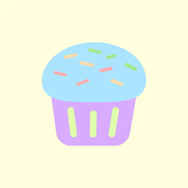 Delizioso Cupcake Illustrazione Vettoriale Stile Piatto — Vettoriale Stock