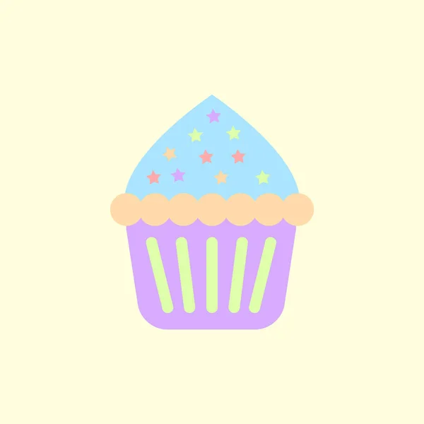 Delicious Cupcake Vector Illustration Flat Style — Stock Vector