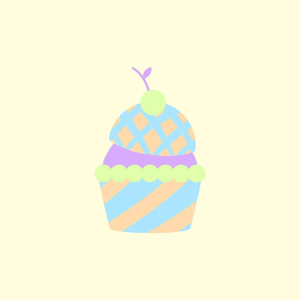 Leckerer Cupcake Vektorillustration Flachen Stil — Stockvektor