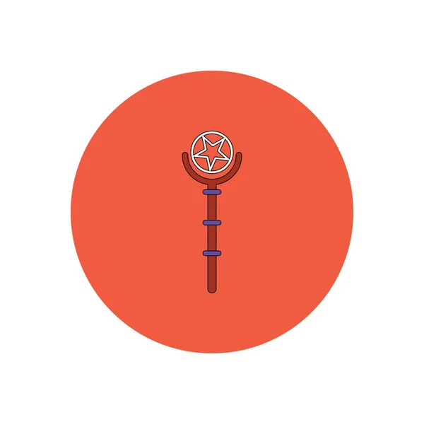 フラットなデザイン ハロウィーン アイコンの魔法の杖のベクトル図 — ストックベクタ