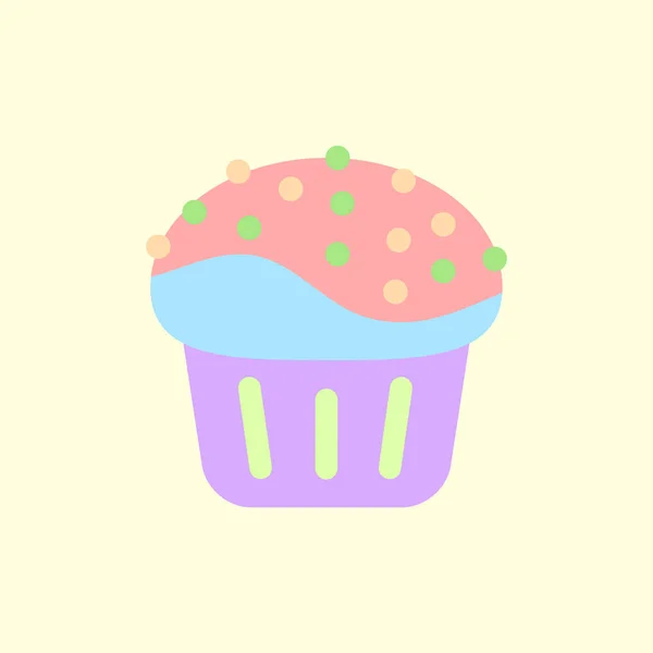 Delicioso Cupcake Ilustración Vectorial Estilo Plano — Archivo Imágenes Vectoriales