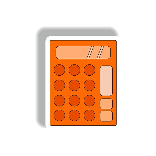 Calculator Paper Sticker Style White Background — Stock Vector