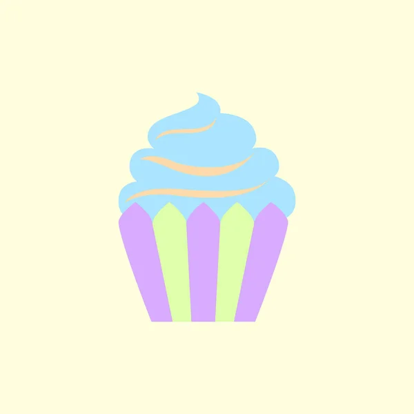 Heerlijke Cupcake Vectorillustratie Vlakke Stijl — Stockvector