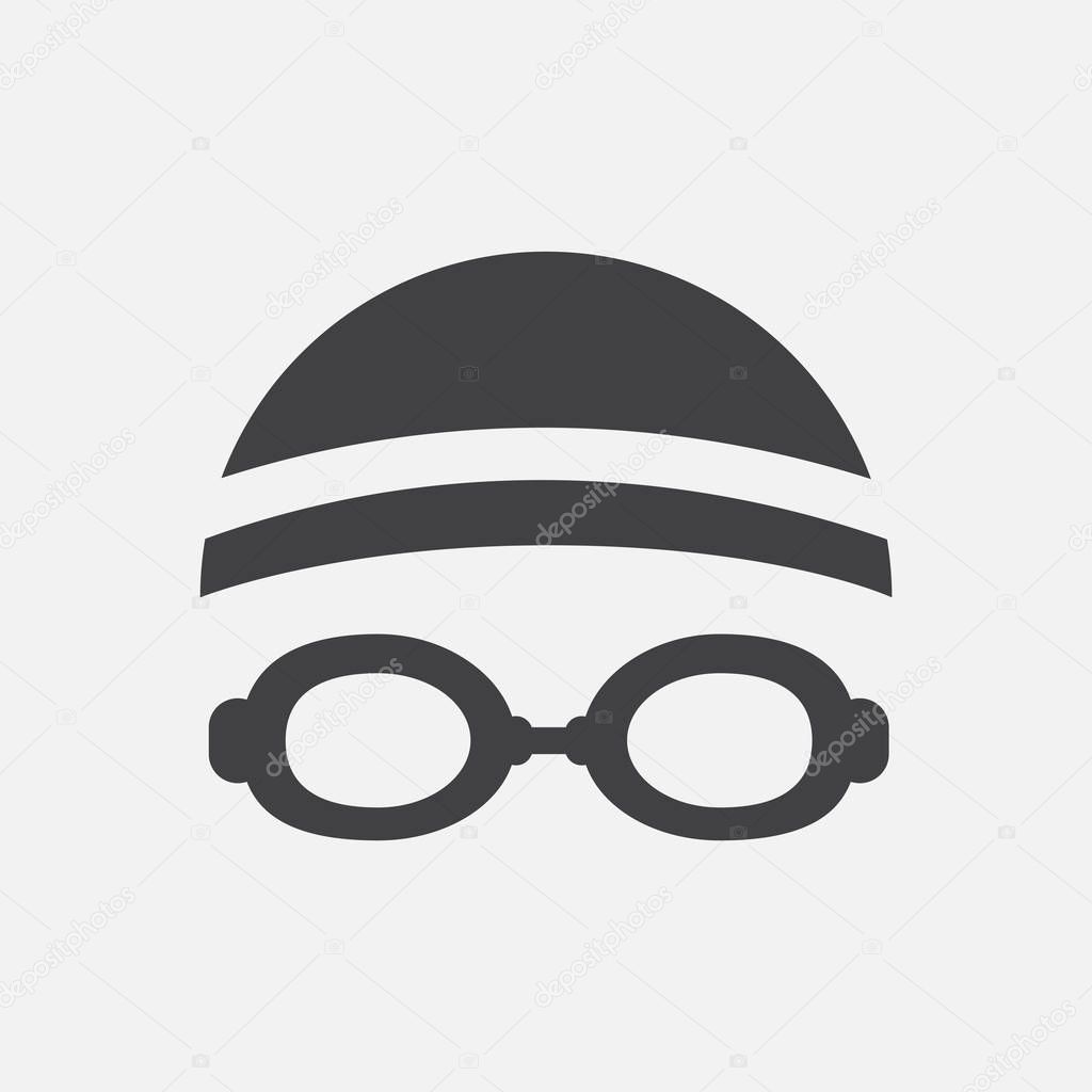 Diver swimmer equipment on white background