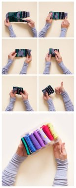 Giyim depolama. Dolabın içinde sipariş. Çorap katlanır. Master Clas