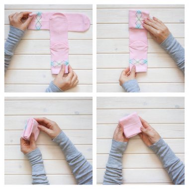 Giyim depolama. Dolabın içinde sipariş. Çorap katlanır. Master Clas