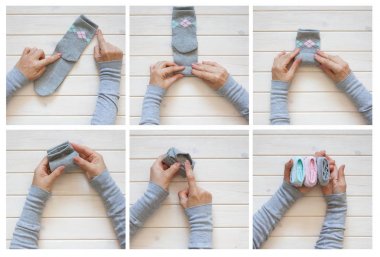 Giyim depolama. Dolabın içinde sipariş. Çorap katlanır. Master Clas