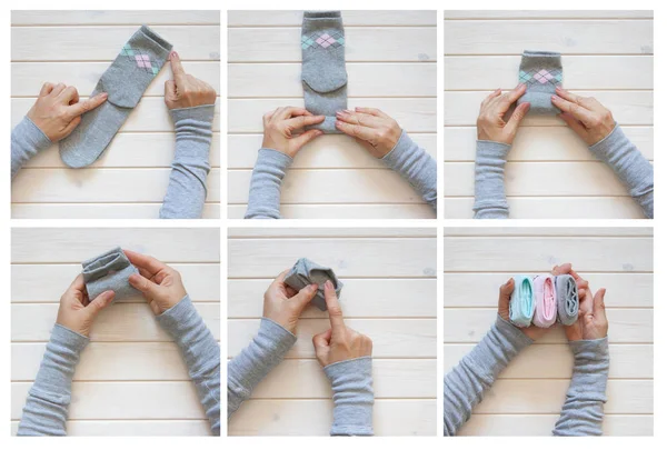 Giyim depolama. Dolabın içinde sipariş. Çorap katlanır. Master Clas