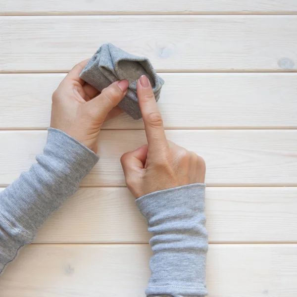 Giyim depolama. Dolabın içinde sipariş. Çorap katlanır. Master Clas